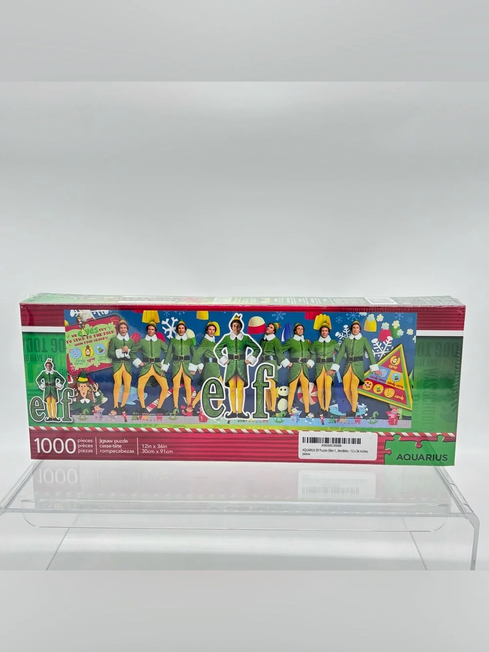 Elf Movie Aquarius 1000 Piece Slim Jigsaw Puzzle 12x36 Christmas New Sealed Gift